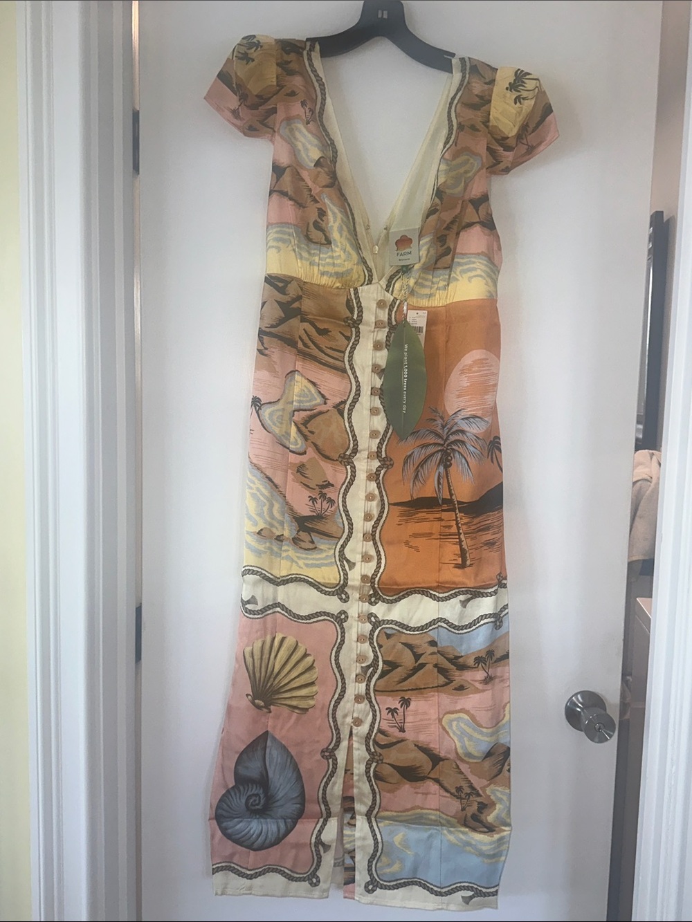Farm Rio souvenir short sleeve midi dress - Picture 7 of 9
